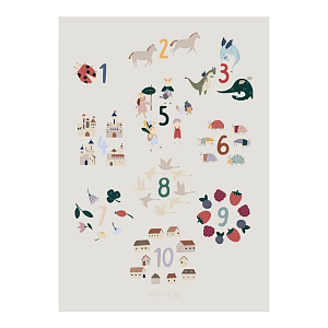 Постер с цифрами от 1 до 10 Sebra "Феи/Драконы"